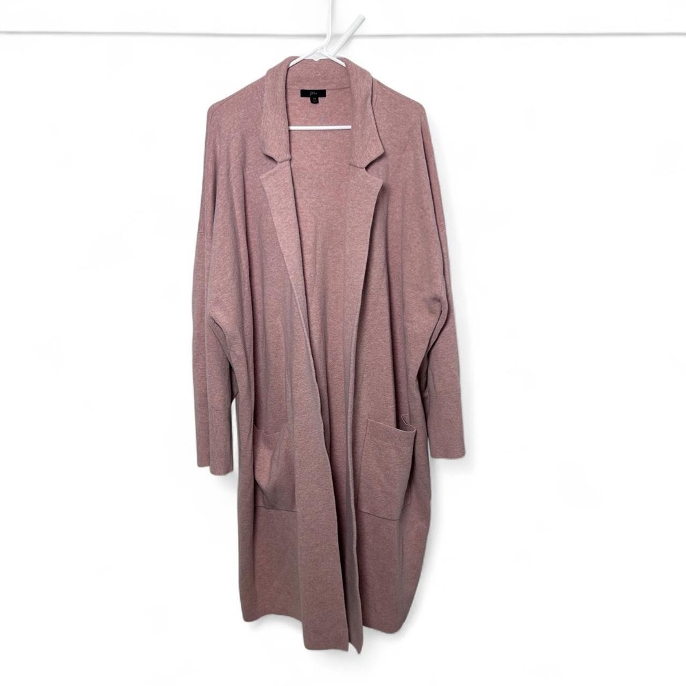 J Crew Ella in Heather Pale Pink Open-Front Sweater Blazer heavy Cardigan 3X